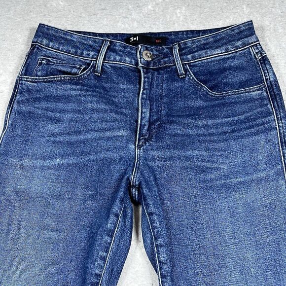 3x1 NYC Jeans Womens Size 27 Blue Kink Ankle Zip High Rise Ground Split Zipper - Picture 2 of 12